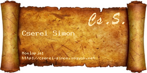 Cserei Simon névjegykártya